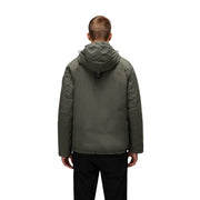 Napapijri puffer jacket Rainforest Winter 3 for men in olive green with hood and adjustable cuffs, front view