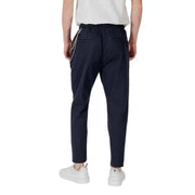 Navy blue casual drawstring trousers displayed in a product catalog image