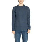 Navy blue ribbed crewneck sweater from Calvin Klein for men’s fashion collection