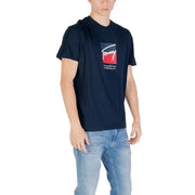 Navy blue Tommy Hilfiger T-shirt displayed in the product listing