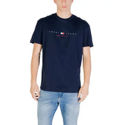 Navy blue Tommy Jeans T shirt displayed in a product image