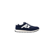 Navy blue and white AX Black and White Running Sneaker displayed product image