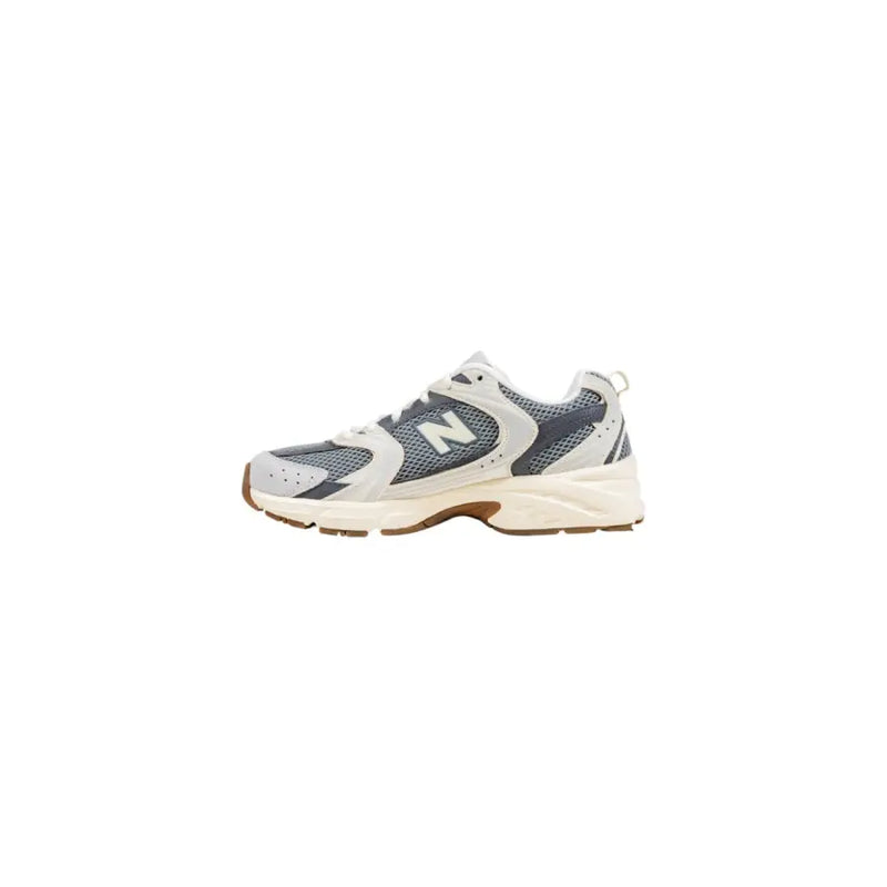 New Balance grey suede slip-on sneakers for women with cream midsole