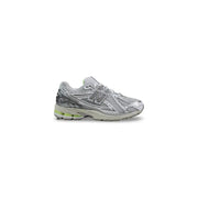 New balance men 1906r grey synthetic lace up sneakers with silver and lime green mesh upper and reflective accents