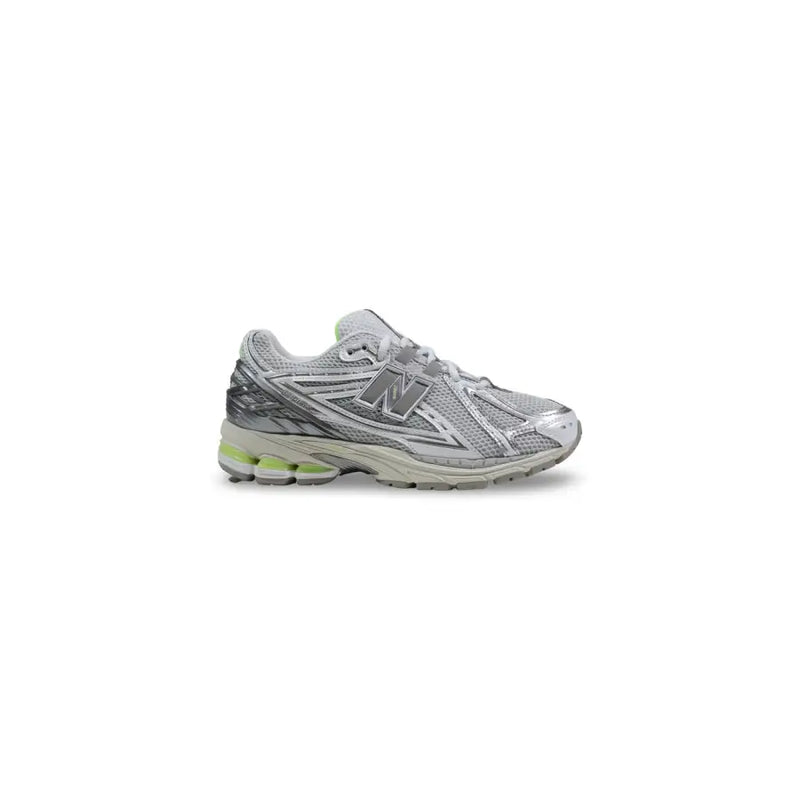 New balance men 1906r grey synthetic lace up sneakers with silver and lime green mesh upper and reflective accents