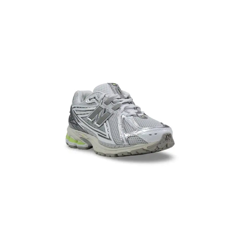 New balance men 1906r grey synthetic lace up sneakers with silver and neon green mesh upper and rubber sole