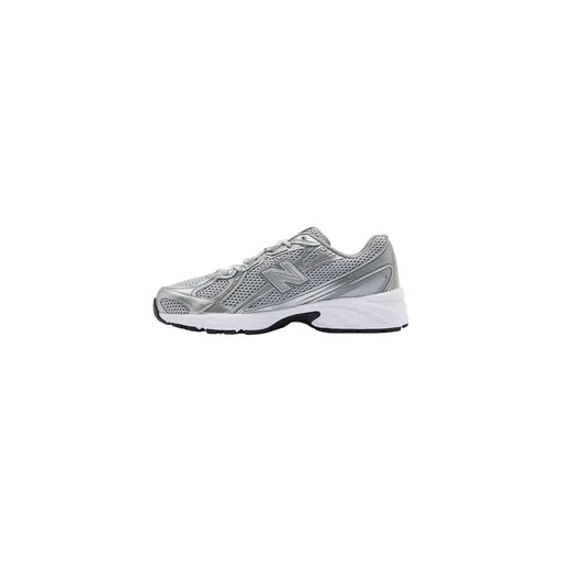 New balance Baskets grises pour hommes avec tige en mesh argenté et semelle intermédiaire en textile blanc, chaussures de course