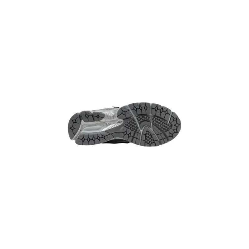 New Balance men sneakers 1906R silver synthetic shoes with black and silver asics running shoe and textured rubber sole
