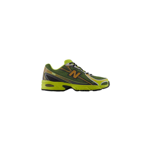 New balance Schwarze Herren-Sneaker aus Synthetik mit leuchtend neongrünem Mesh-Obermaterial und orangefarbenen Logo-Details