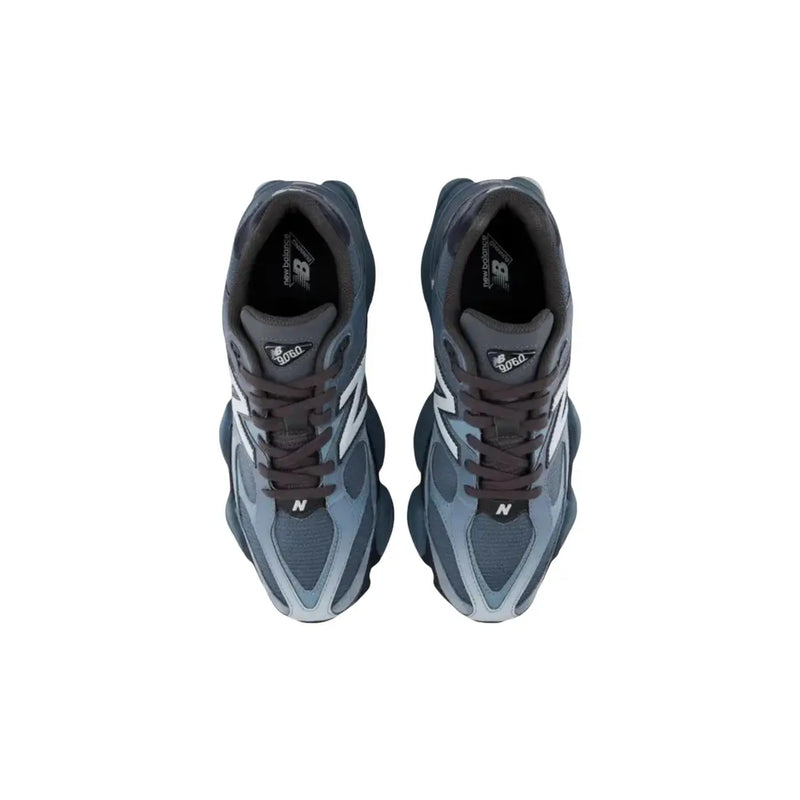 New Balance Herren-Sneaker aus blauem Wildleder, Herbstschuhe in Dunkelgrau und Hellblau mit klobigem, mehrlagigem Design