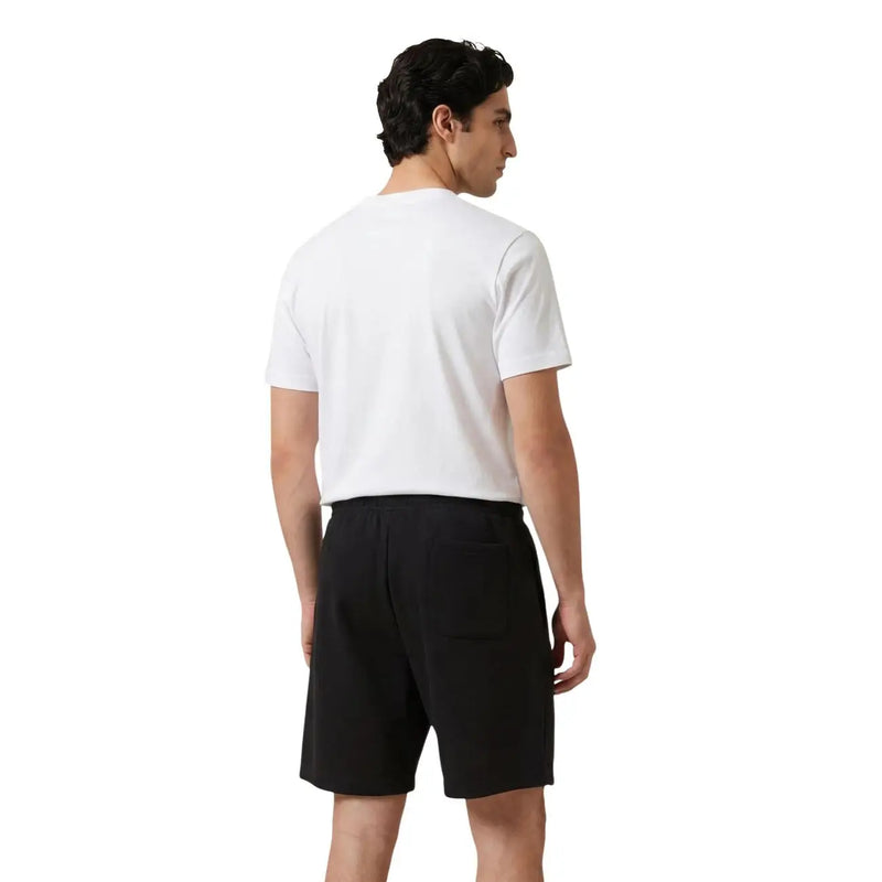 Black new balance men t-shirt with sleek minimalist design and subtle side pockets for casual wear