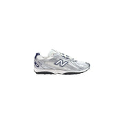 New Balance women blue slip on synthetic sneakers with silver white mesh upper and navy blue accents running shoe