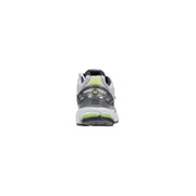 New Balance women grey synthetic sneakers with gray and neon green mesh upper and rubber sole running shoes
