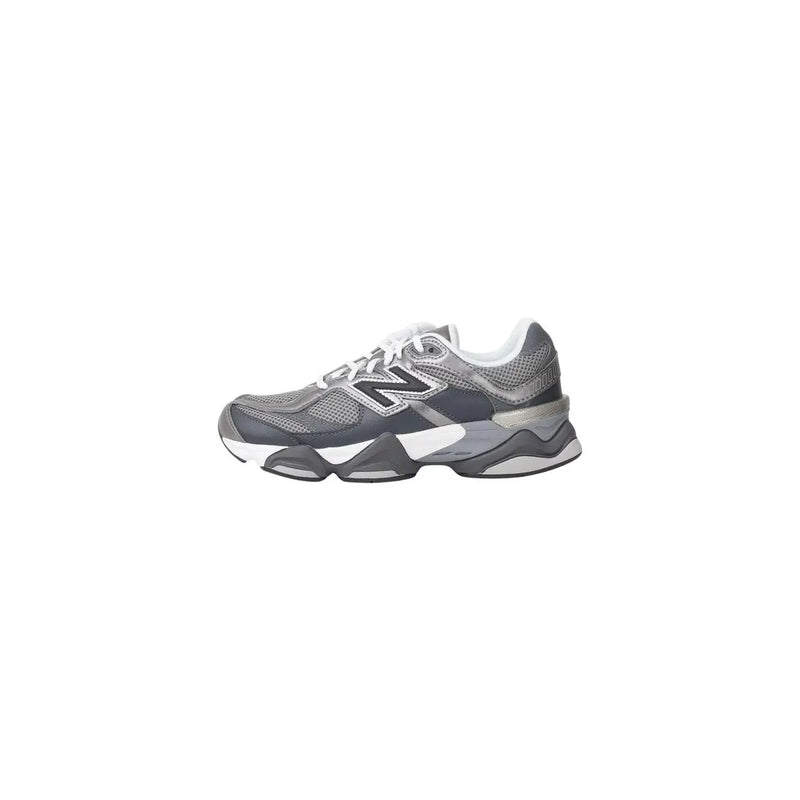 New Balance women grey synthetic sneakers with mesh upper chunky midsole and signature n logo for athletic use