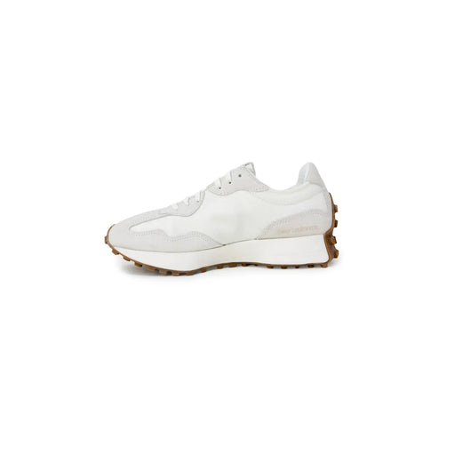 New balance Beige Damen-Sneaker aus Polyester mit Schnürung, Obermaterial aus weißem Wildleder und Mesh sowie hellbrauner Gummisohle