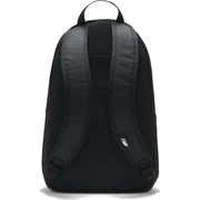 Nike backpack for men in black with padded shoulder straps and top carry handle, front view