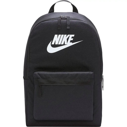 Nike Schwarzer Herren-Rucksack aus Polyester mit weißem Swoosh-Logo und Reißverschlusstasche vorne, Maße: 28 x 46 x 12 cm