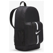 Nike men’s black cross body bag with white swoosh stripe accents and an outside pocket in durable material