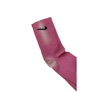 Nike men’s pink cotton underwear paired with pink ribbed Nike sock featuring a black swoosh logo