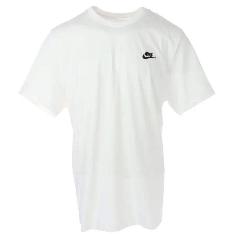 Nike white short sleeve t shirt made of soft fabric with a small black logo on the left chest for casual wear