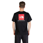 Black The North Face cotton men’s t-shirt with red square logo on the back
