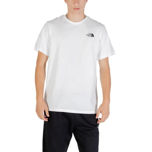 Men’s white short-sleeved Cotton T-shirt with small black logo from The North Face