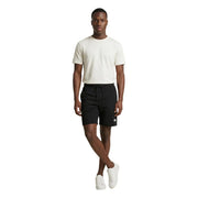 Schwarze Baumwollshorts von The North Face für Herren mit Kordelzugbund und Logo am linken Bein, Vorderansicht