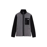 Veste polaire The North Face Yumiori pour homme, grise et noire, avec col montant et poches zippées (vue de face)