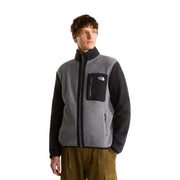 Veste polaire The North Face Yumiori pour homme, grise et noire, avec poche poitrine contrastée, vue de face
