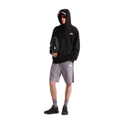 The North Face Herren-Hoodie aus schwarzem Baumwollfleece mit weißem Logo auf der Brust und Kordelzug