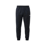The North Face men black cotton fleece jogger trousers with a subtle white logo on the left thigh