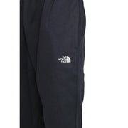 The north face men black cotton fleece jogger trousers featuring white embroidered logo on the thigh