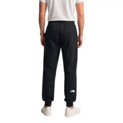 Black the north face men cotton fleece joggers with a white logo on the lower left leg