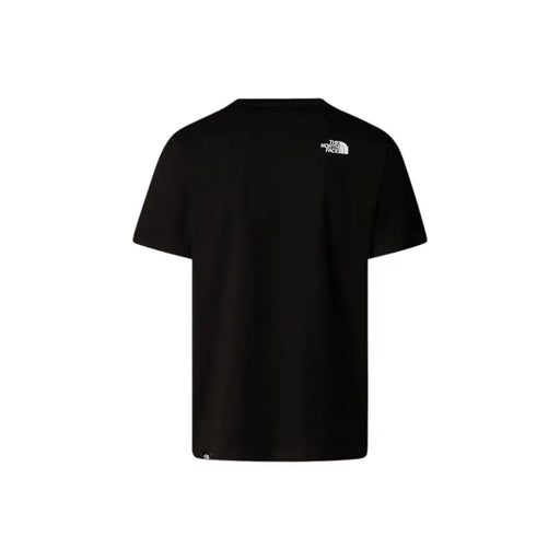 Black short-sleeved T-shirt with white logo on upper back for The North Face Men fall winter collection