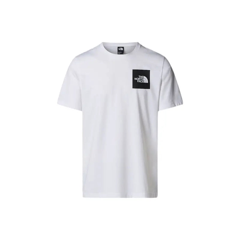 White short-sleeved crew-neck T-shirt with black square logo for The North Face Men collection
