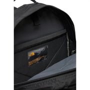 The north face men borealis classic black nylon backpack interior showing branded orange label and logo