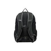 The north face men borealis classic black nylon backpack with gray mesh and reinforced straps shown from the back side