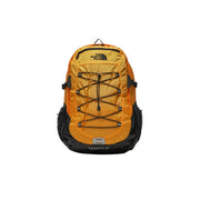 The north face men borealis classic black backpack nylon 29l with orange and black colors mesh side pocket and adjustable straps