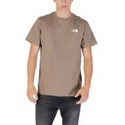 Men’s brown short-sleeved T-shirt with white logo on left chest from The North Face