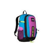 The North Face men Hot Shot SE purple nylon rucksack with vibrant turquoise, magenta, and neon green accents