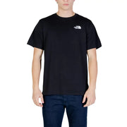 T-shirt noir à manches courtes pour homme The North Face t-shirt avec un logo brodé blanc sur la poitrine gauche pour une tenue décontractée