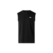 The North Face Herren schwarzes ärmelloses Oberteil t-shirt mit einem kleinen weißen Logo auf der Brust für Freizeitkleidung