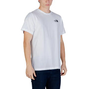 The North Face hommes t-shirt T-shirt blanc à manches courtes avec un petit logo noir sur la poitrine gauche, en coton