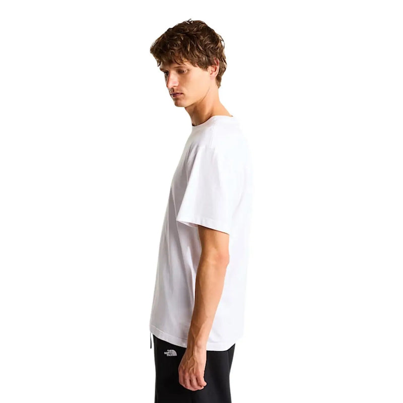 The north face men t shirt white short-sleeved cotton crew neck with a round neck design