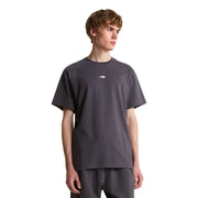 T-shirt homme The North Face gris foncé à manches courtes, logo blanc, col rond, en coton, style décontracté
