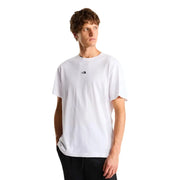 T-shirt The North Face pour homme, blanc, en coton, col rond, manches courtes, avec un petit logo noir sur la poitrine gauche.