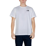 The North Face hommes t-shirt T-shirt blanc à manches courtes avec un petit logo noir sur la poitrine gauche