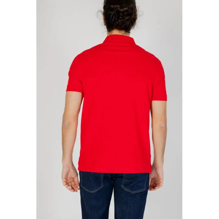 
                      
                        Emporio Armani men’s red polo shirt from the Armani underwear collection.
                      
                    