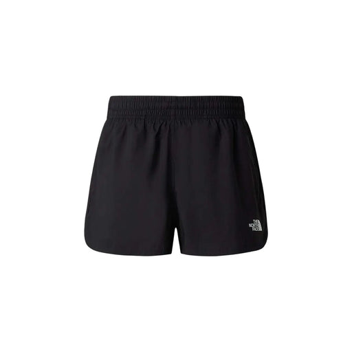 The north face women black polyester shorts feature a stretchy elastic waistband and logo on the lower right leg