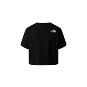 The North Face women’s black cropped short-sleeve t-shirt with white logo
